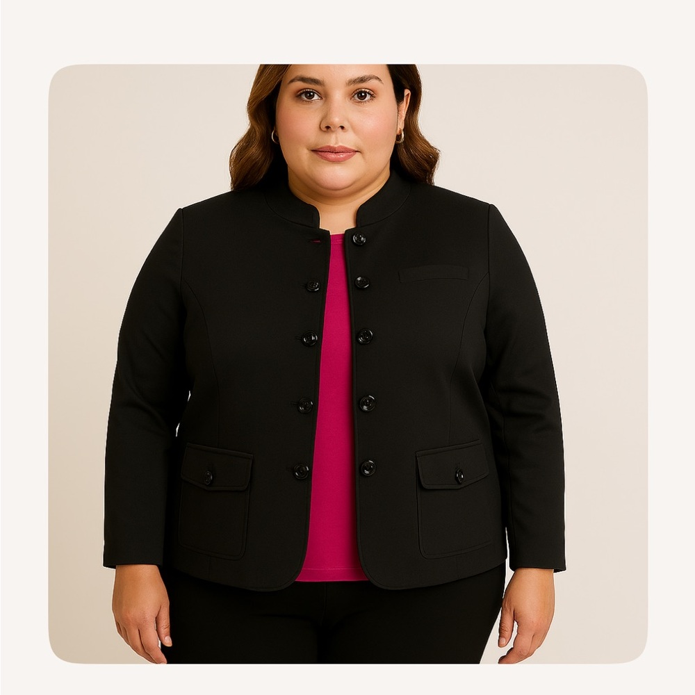 Lane Bryant Black Military Style Blazer Sz 26
